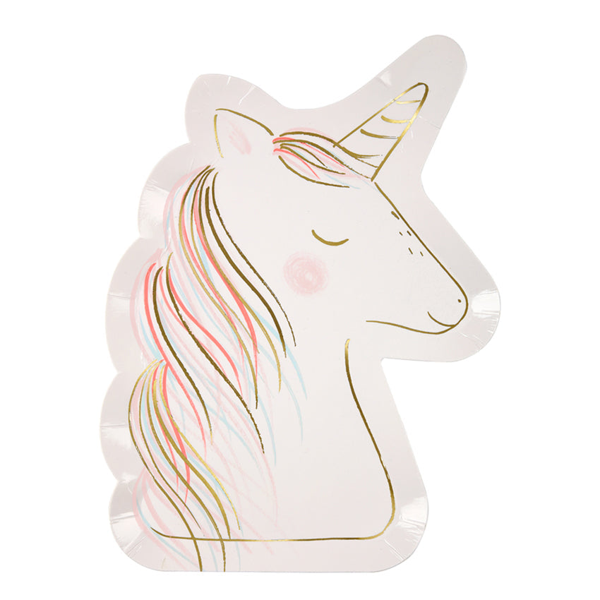 Platos con forma de Unicornio Meri Meri