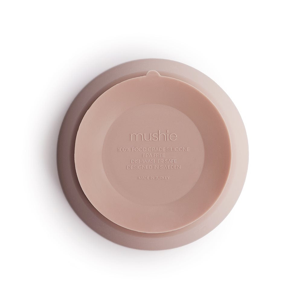 Bowl Redondo Silicona con Succión Mushie Blush