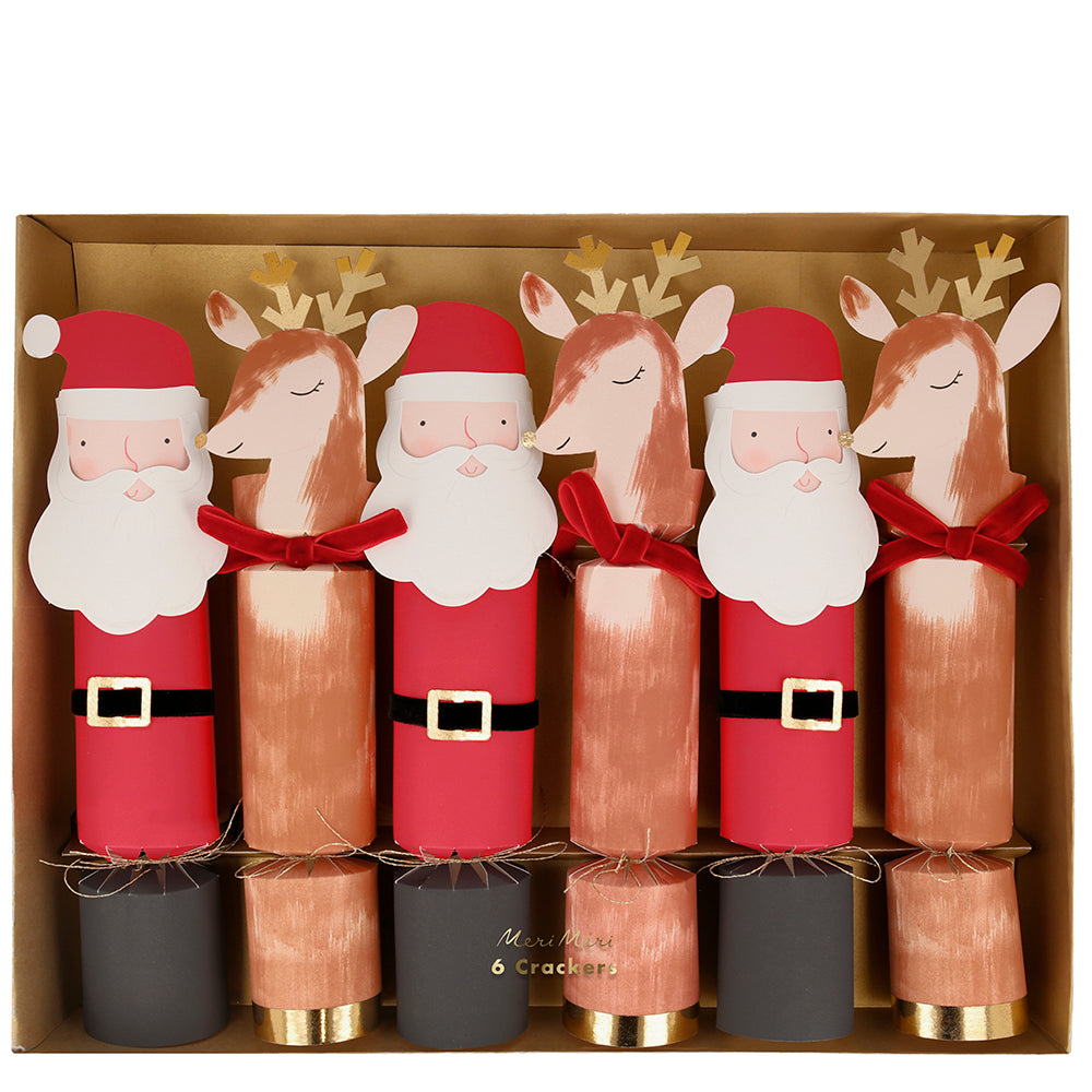 Crackers santa y renos acuarela Meri Meri