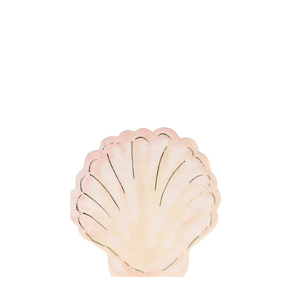 Servilletas con forma de conchita acuarela Meri Meri