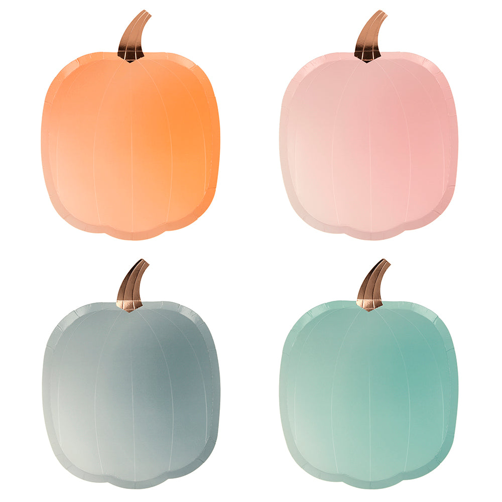 Platos con forma de calabaza pastel Meri Meri