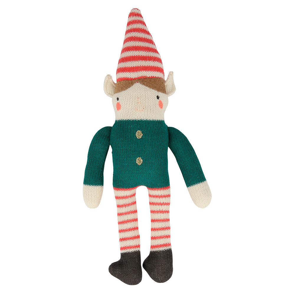 Muñeco Sonajero Duende tejido Meri Meri