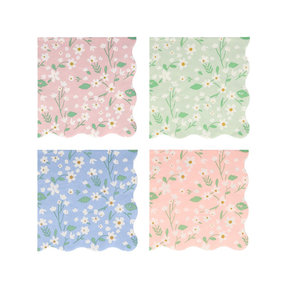 Servilletas flores mini 4 colores pequeñas Meri Meri