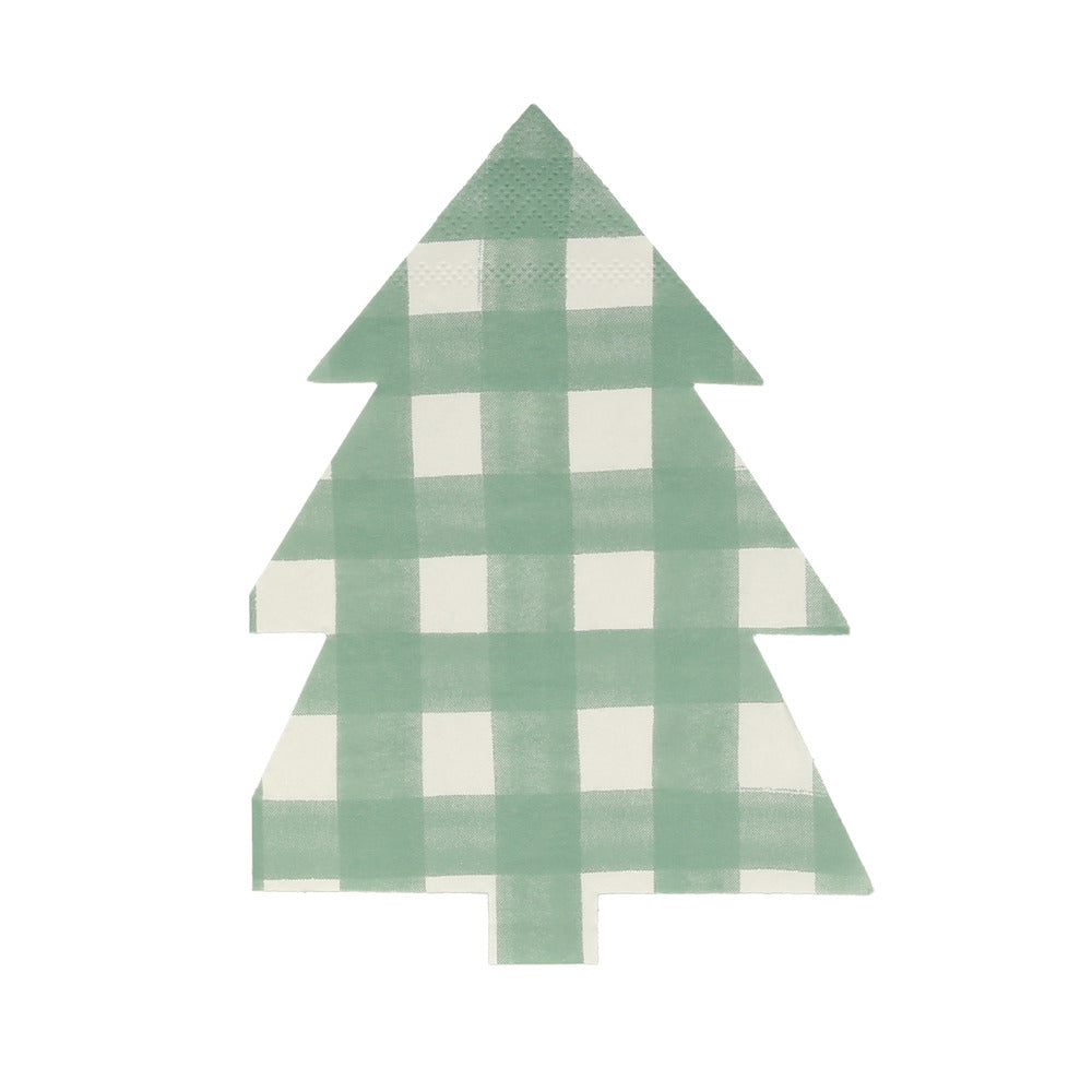 Servilletas con forma de árbol cuadrillé Meri Meri
