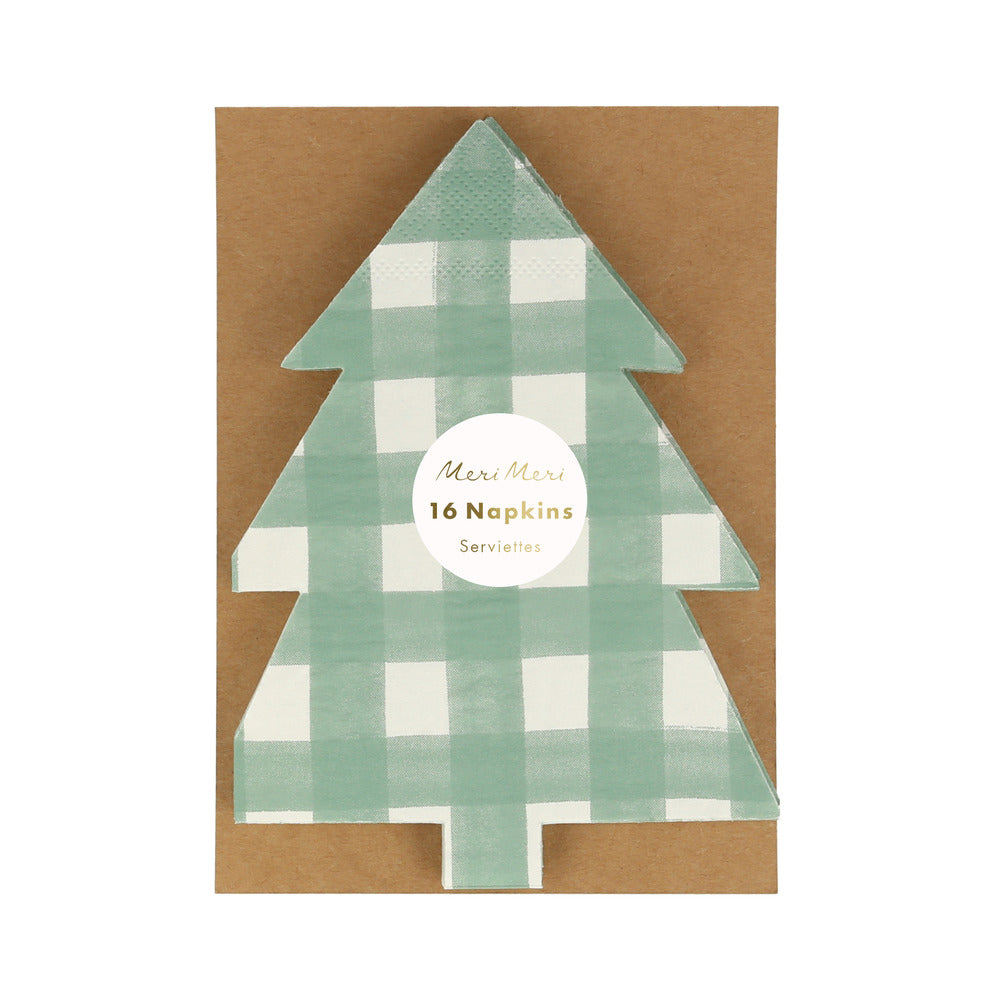 Servilletas con forma de árbol cuadrillé Meri Meri