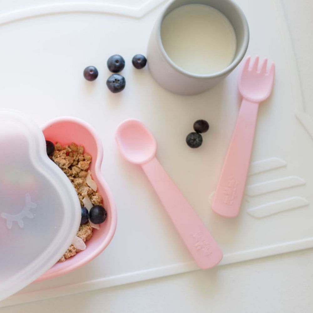 Cubiertos con caja Rosa pastel We Might Be Tiny