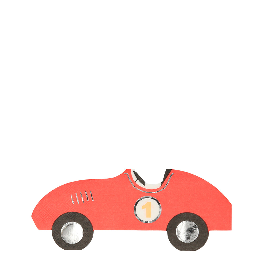 Servilletas con forma de autos de carreras (16 unidades) Meri Meri