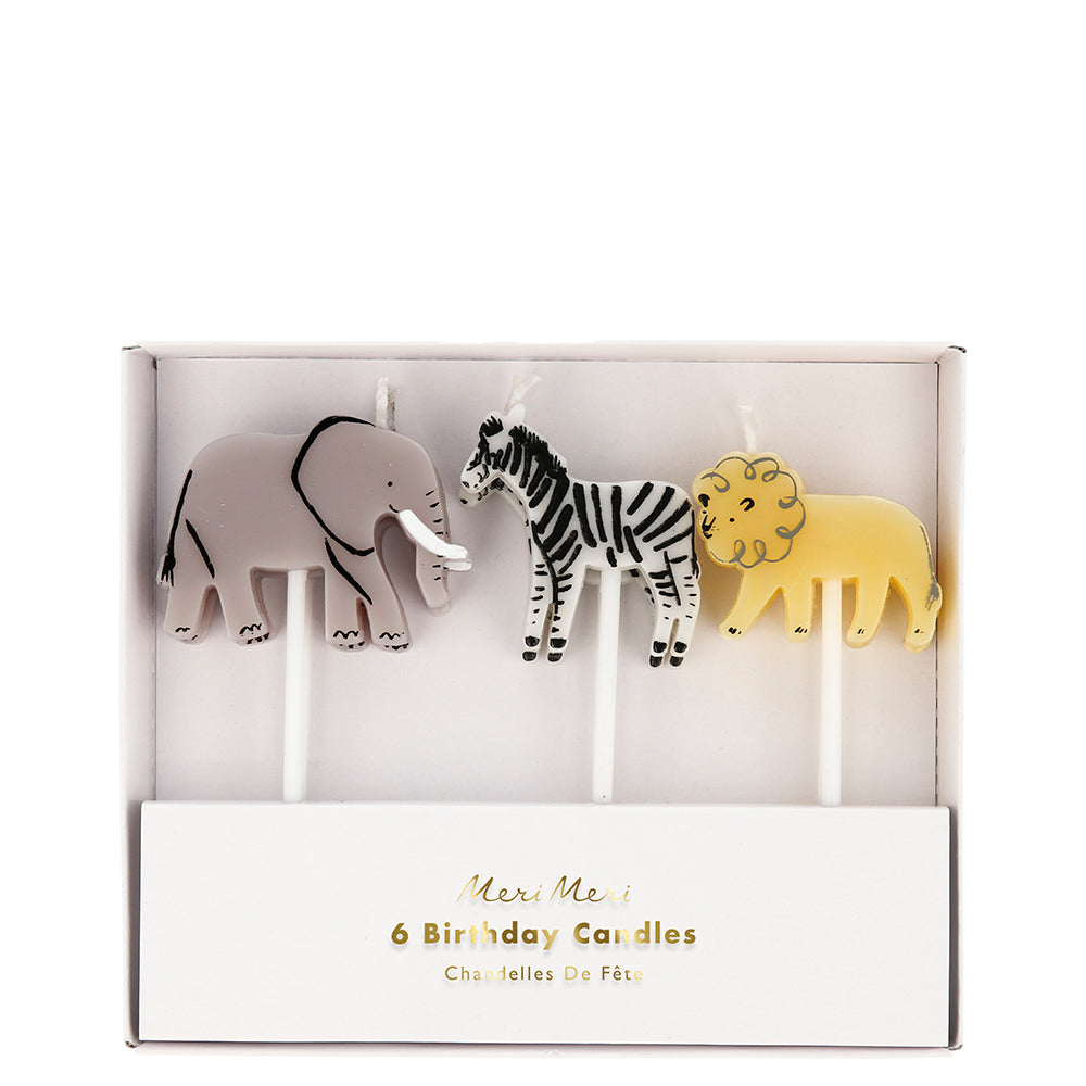 Velas con forma de animales de safari Meri Meri