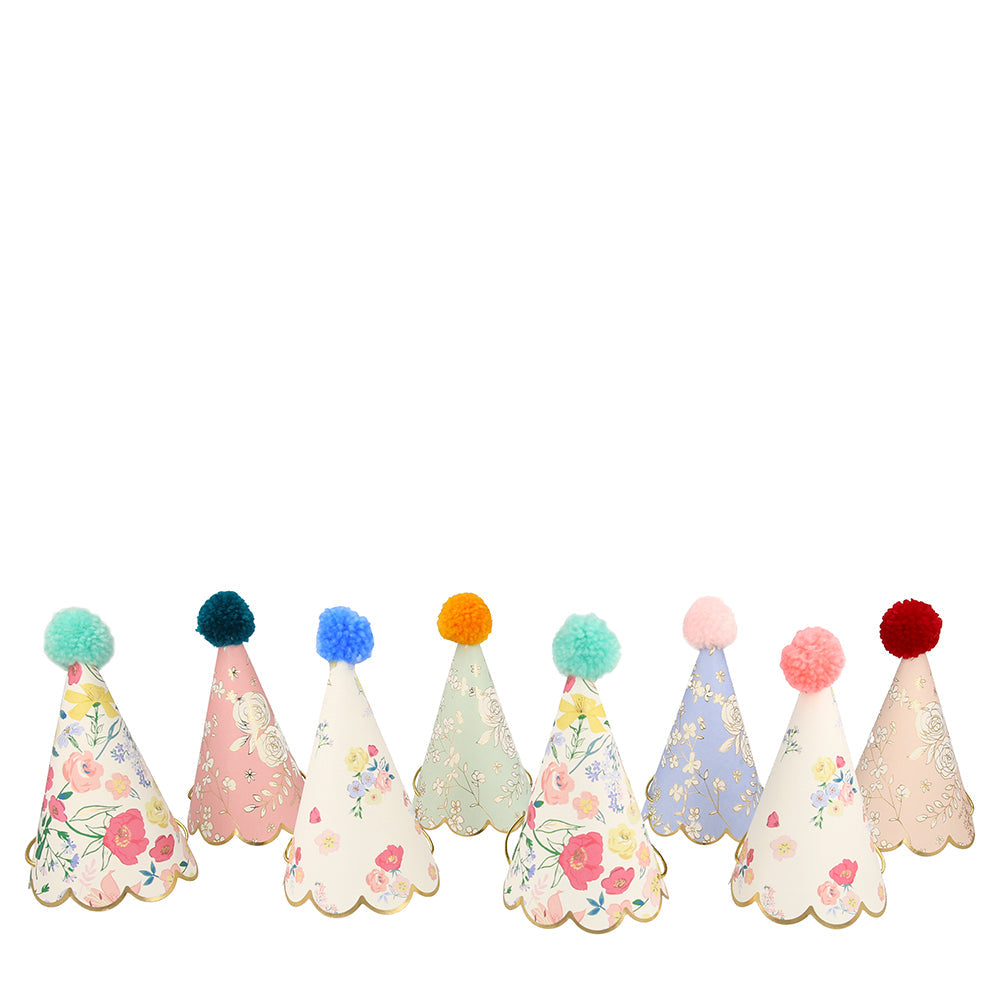 Gorros de cumpleaños jardín inglés Meri Meri