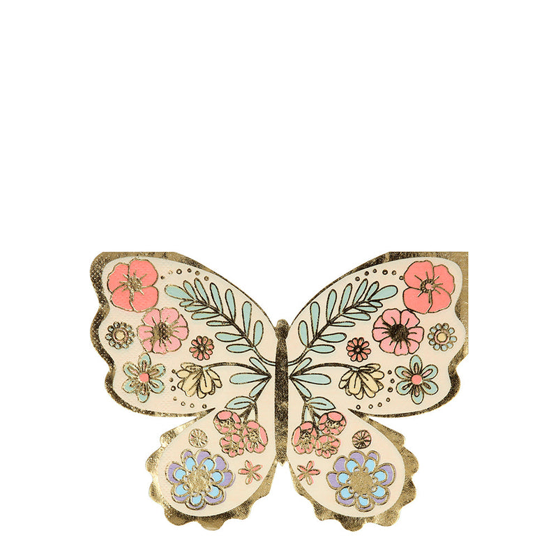 Servilletas con forma de mariposas florales Meri Meri