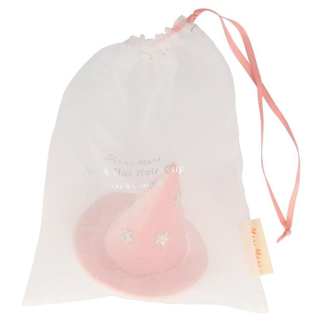 Mini corona con clip - gorro de bruja rosado Meri Meri