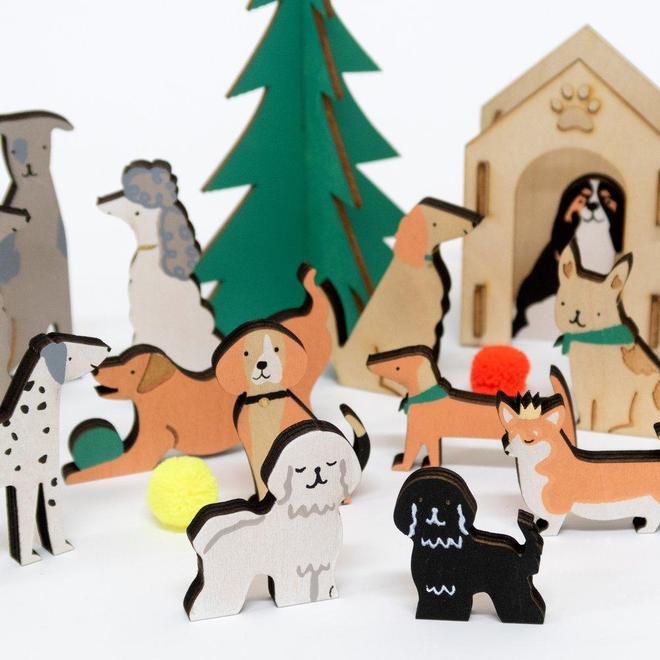 Calendario de Adviento perritos de madera Meri Meri