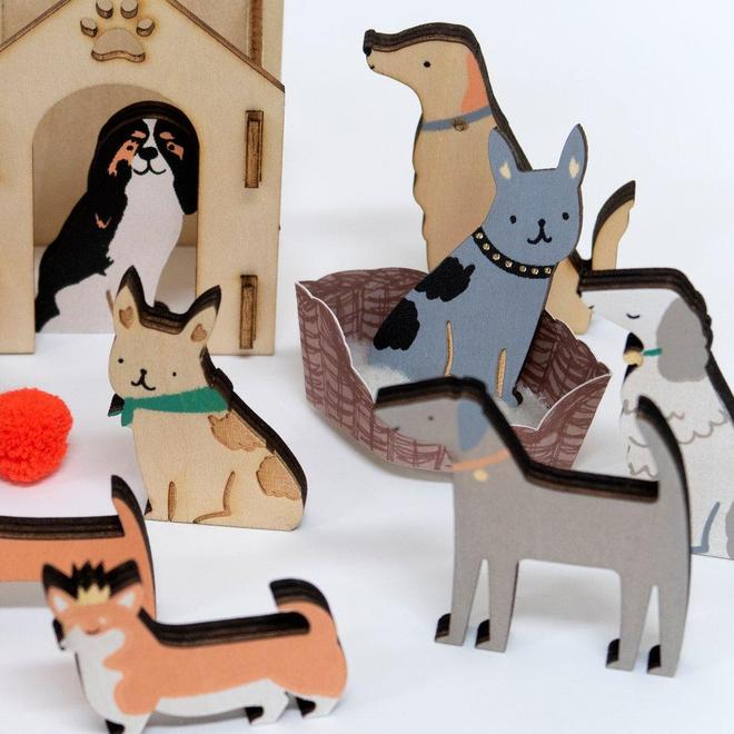 Calendario de Adviento perritos de madera Meri Meri