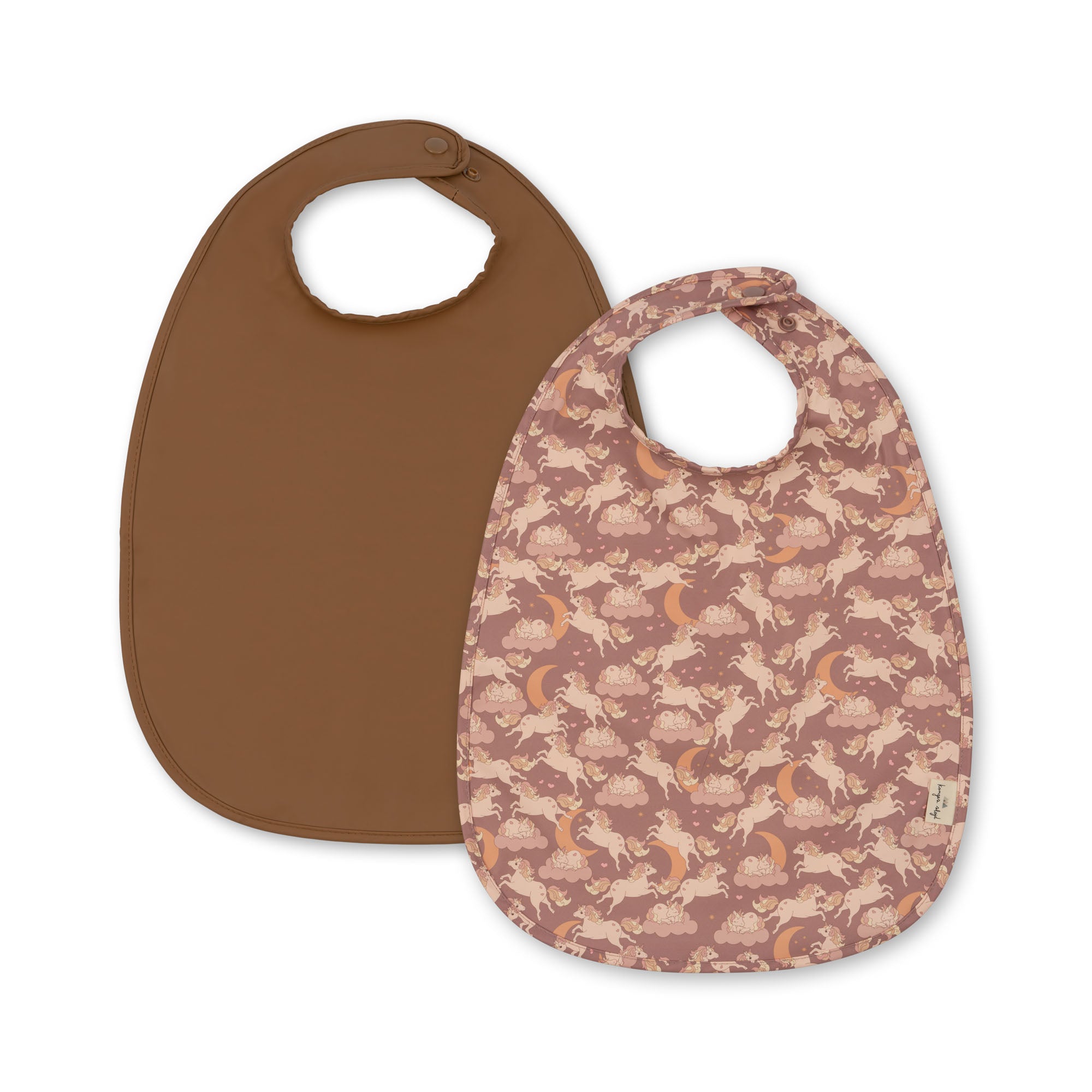 Set de 2 Baberos Konges Sløjd Unicorn Blush/Toasted Coconut