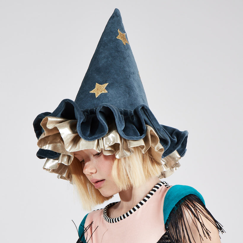 Gorro de bruja de terciopelo Azul Meri Meri