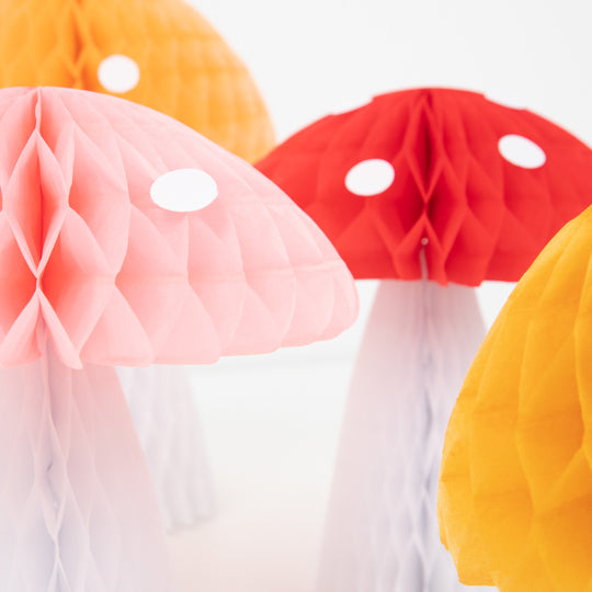 Decoraciones Setas de Honeycomb Balls 10 Unidades Meri Meri