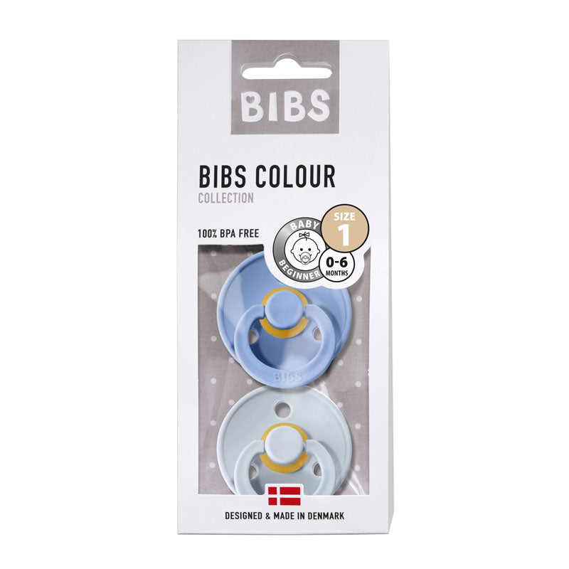 Chupete Bibs Colour x2 | 6-18 Meses | Sky Blue & Baby Blue