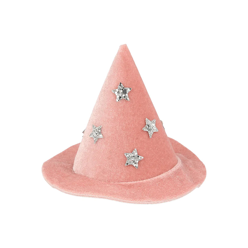 Mini corona con clip - gorro de bruja rosado Meri Meri