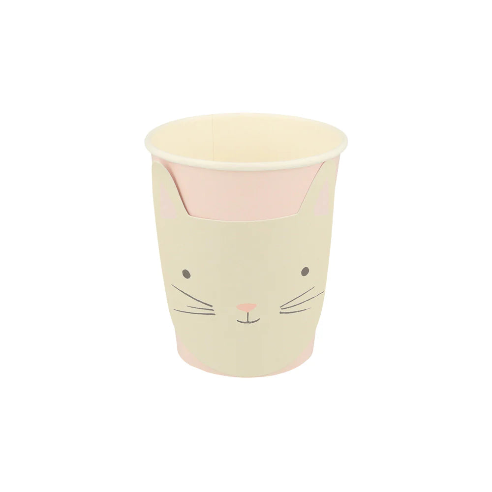 Vasos con cara de gatito Meri Meri