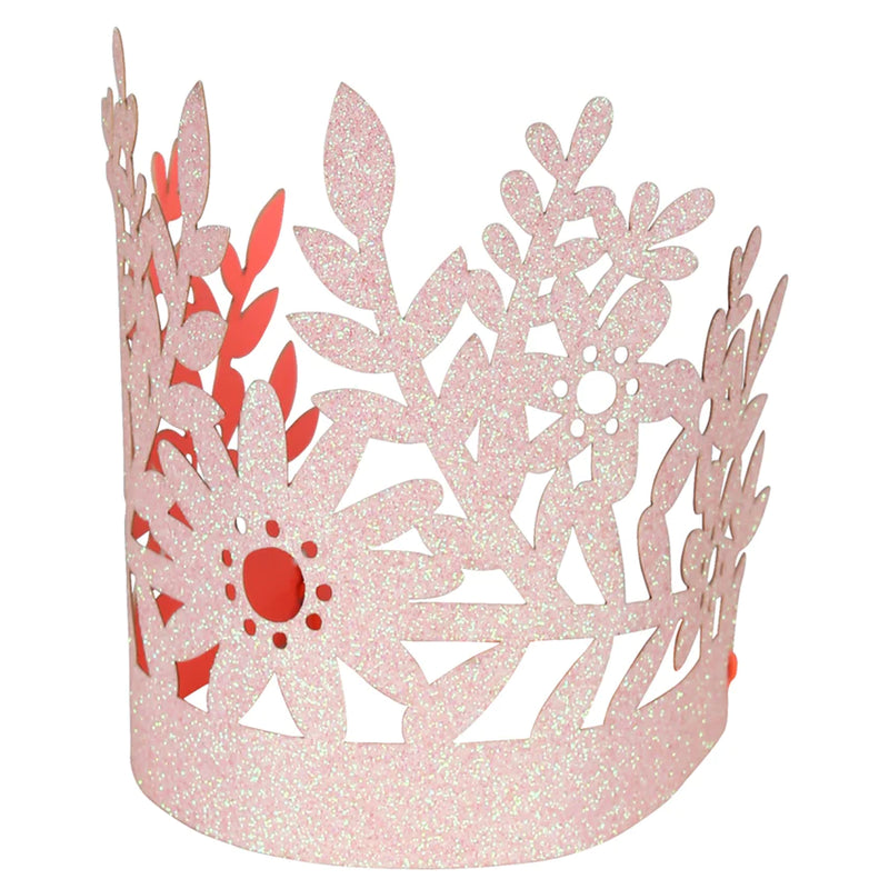 Coronas de cumpleaños rosado glitter Meri Meri
