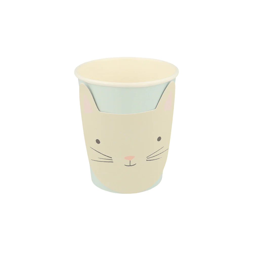 Vasos con cara de gatito Meri Meri