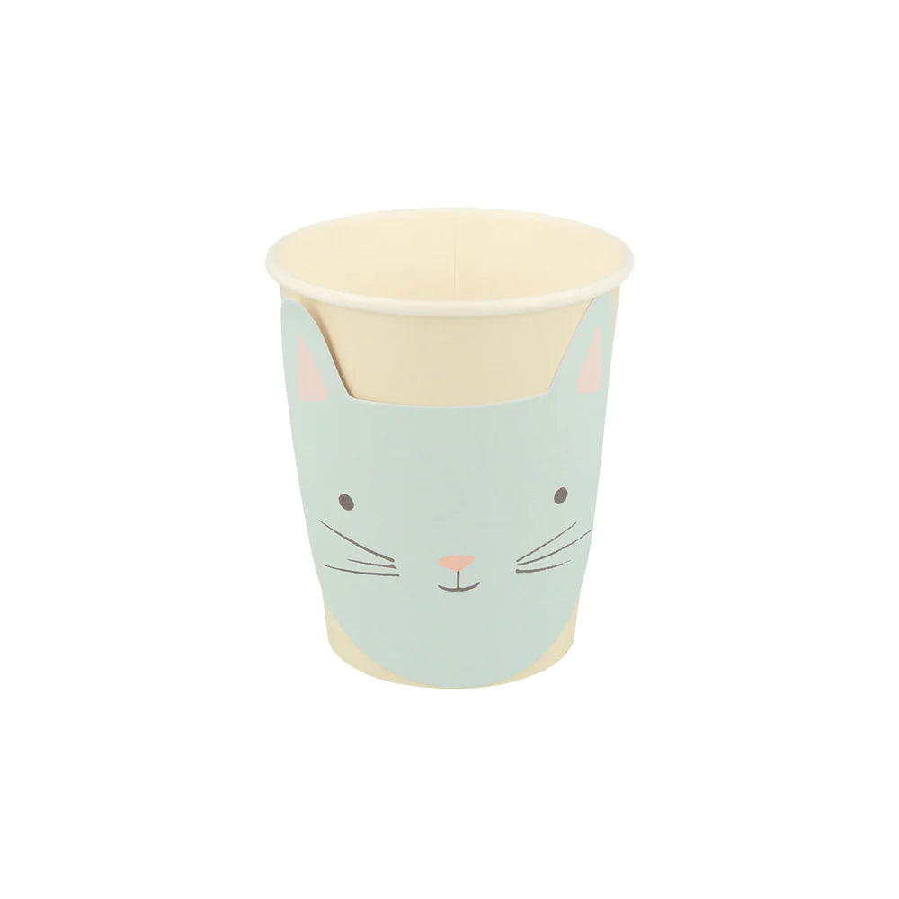 Vasos con cara de gatito Meri Meri