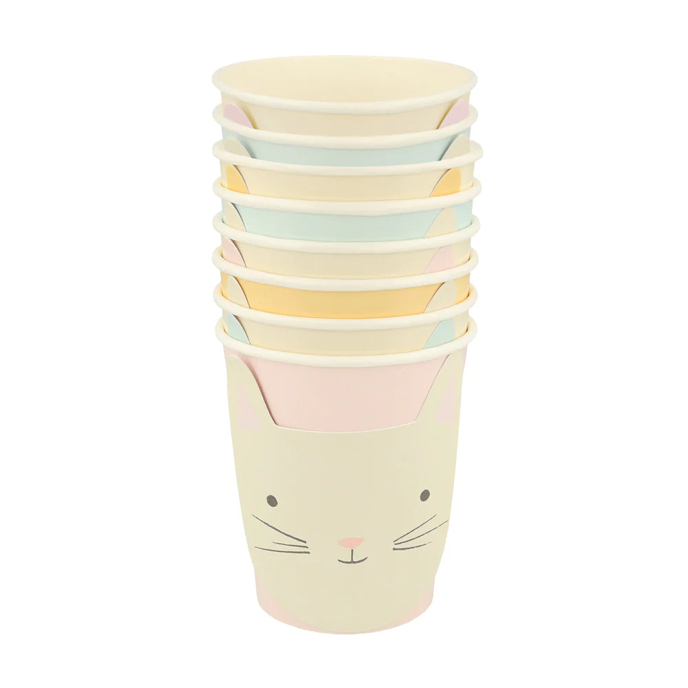 Vasos con cara de gatito Meri Meri