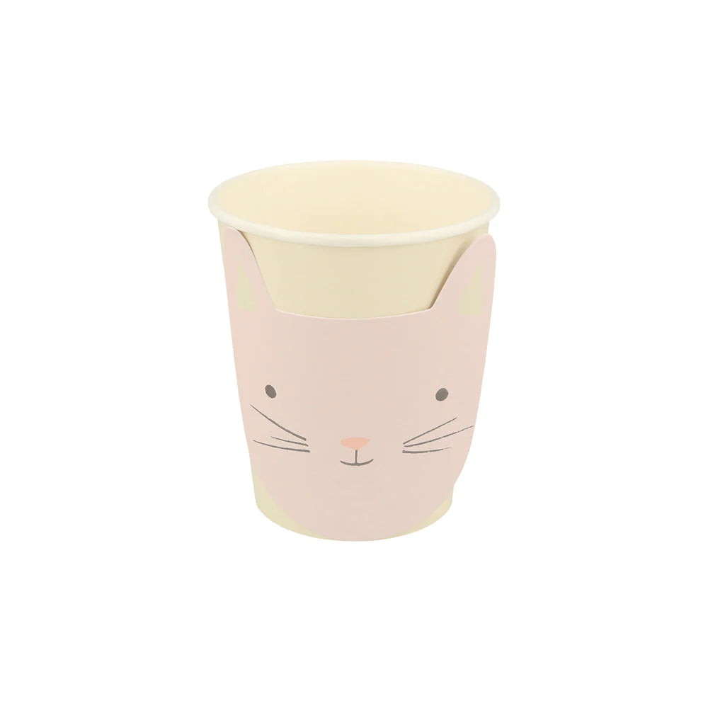 Vasos con cara de gatito Meri Meri