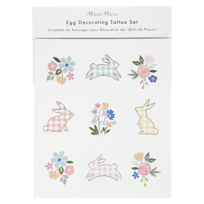 Kit para decorar huevos de Pascua - conejos cuadrillé Meri Meri
